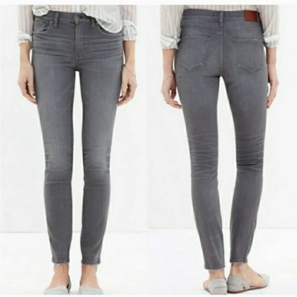 Madewell Jeans Women’s Size 31 Gray Wash 9” High Riser Skinny Skinny EUC